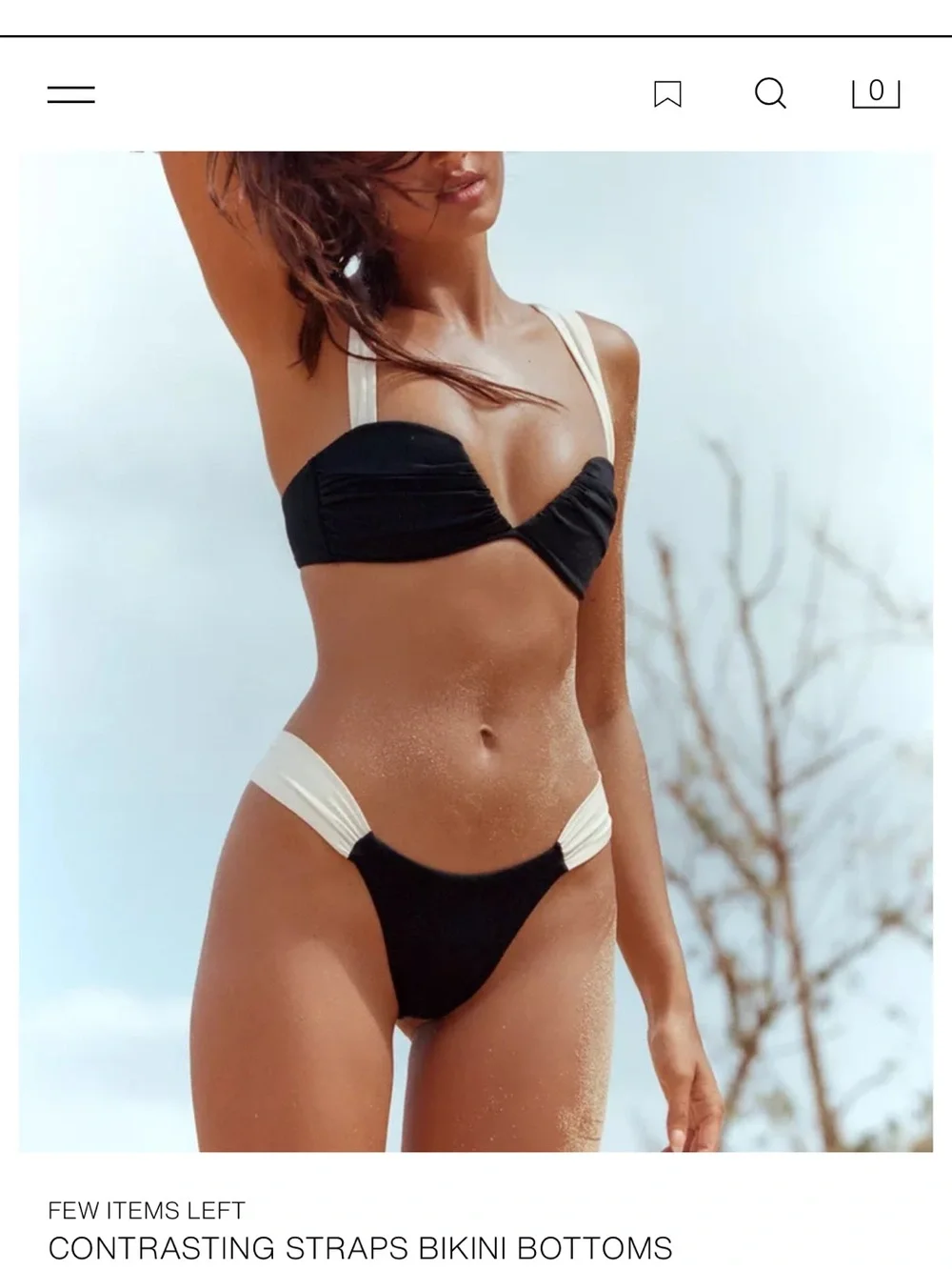 Zara Black and White Contrast Strap Bikini Set - Women Swim - Picture 1 of 2
